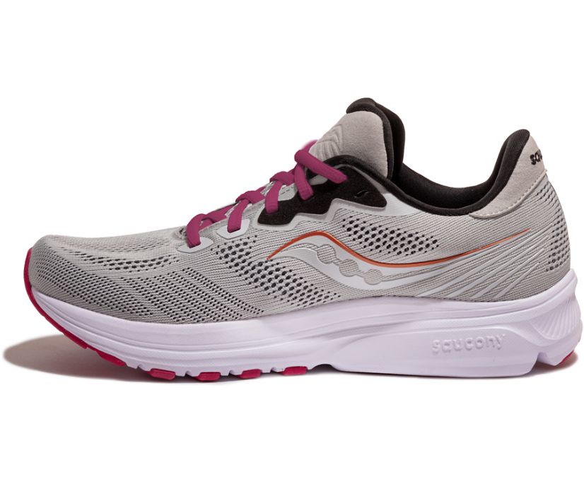 Saucony Ride 14 Wide Women's Running Shoes Grey / Pink | AU 202ZUTG